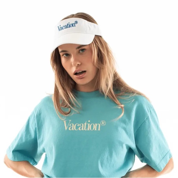 Vacation Accessories Nwt Vacation Topless Hat Innovation Visor White And Blue Poshmark